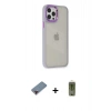 MARSİLYAN™- iPhone 12 Pro Max Kılıf Eksen Doku Prime - Siyah Joko Magic 5D Hayalet Cam + Metal Kamera Lens Koruma Cam - KI