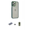 MARSİLYAN™- iPhone 12 Pro Max Kılıf Eksen Doku Prime - Siyah Joko Magic 5D Hayalet Cam + Renkli Kamera Lens Koruma Cam - MI