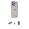MARSİLYAN™- iPhone 12 Pro Max Kılıf Eksen Doku Prime - Siyah Joko Magic 5D Hayalet Cam + Renkli Kamera Lens Koruma Cam - YL