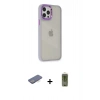 MARSİLYAN™- iPhone 12 Pro Max Kılıf Eksen Doku Prime - Siyah Joko Magic 5D Hayalet Cam + Renkli Kamera Lens Koruma Cam - MI