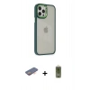 MARSİLYAN™- iPhone 12 Pro Max Kılıf Eksen Doku Prime - Siyah Joko Magic 5D Hayalet Cam + Renkli Kamera Lens Koruma Cam - TU