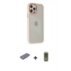 MARSİLYAN™- iPhone 12 Pro Max Kılıf Eksen Doku Prime - Siyah Joko Magic 5D Hayalet Cam + Renkli Kamera Lens Koruma Cam - PE