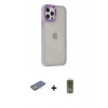 MARSİLYAN™- iPhone 12 Pro Max Kılıf Eksen Doku Prime - Siyah Joko Magic 5D Hayalet Cam + Renkli Kamera Lens Koruma Cam - SI
