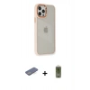 MARSİLYAN™- iPhone 12 Pro Max Kılıf Eksen Doku Prime - Siyah Joko Magic 5D Hayalet Cam + Renkli Kamera Lens Koruma Cam - MI
