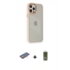 MARSİLYAN™- iPhone 12 Pro Max Kılıf Eksen Doku Prime - Siyah Joko Magic 5D Hayalet Cam + Renkli Kamera Lens Koruma Cam - TU