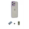 MARSİLYAN™- iPhone 12 Pro Max Kılıf Eksen Doku Prime - Siyah Joko Magic 5D Hayalet Cam + Shine Kamera Lens Koruma Cam - SH