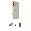 MARSİLYAN™- iPhone 12 Pro Max Kılıf Eksen Doku Prime - Siyah Joko Magic 5D Hayalet Cam + Shine Kamera Lens Koruma Cam - SH