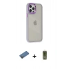 MARSİLYAN™- iPhone 12 Pro Max Kılıf Eksen Doku Prime - Siyah Joko Magic 5D Hayalet Cam + Shine Kamera Lens Koruma Cam - GD
