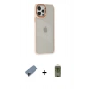 MARSİLYAN™- iPhone 12 Pro Max Kılıf Eksen Doku Prime - Siyah Joko Magic 5D Hayalet Cam + Siyah Metal Kamera Lens Koruma Cam