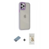 MARSİLYAN™- iPhone 12 Pro Max Kılıf Eksen Doku Prime - Siyah Mat Seramik Nano Ekran Koruyucu + Shine Kamera Lens Koruma Cam - GI