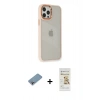 MARSİLYAN™- iPhone 12 Pro Max Kılıf Eksen Doku Prime - Siyah Mat Seramik Nano Ekran Koruyucu + Shine Kamera Lens Koruma Cam - GI