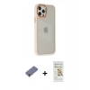 MARSİLYAN™- iPhone 12 Pro Max Kılıf Eksen Doku Prime - Siyah Mat Seramik Nano Ekran Koruyucu + Metal Kamera Lens Koruma Cam - GD