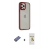 MARSİLYAN™- iPhone 12 Pro Max Kılıf Eksen Doku Prime - Siyah Mat Seramik Nano Ekran Koruyucu + Metal Kamera Lens Koruma Cam - GD