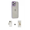 MARSİLYAN™- iPhone 12 Pro Max Kılıf Eksen Doku Prime - Siyah Mat Seramik Nano Ekran Koruyucu + Gold Shine Kamera Lens