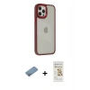 MARSİLYAN™- iPhone 12 Pro Max Kılıf Eksen Doku Prime - Siyah Mat Seramik Nano Ekran Koruyucu + Shine Kamera Lens Koruma Cam - GS