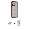 MARSİLYAN™- iPhone 12 Pro Max Kılıf Eksen Doku Prime - Siyah Mat Seramik Nano Ekran Koruyucu + Mavi Shine Kamera Lens Koruma Cam
