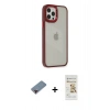 MARSİLYAN™- iPhone 12 Pro Max Kılıf Eksen Doku Prime - Siyah Mat Seramik Nano Ekran Koruyucu + Metal Kamera Lens Koruma Cam - KI