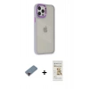 MARSİLYAN™- iPhone 12 Pro Max Kılıf Eksen Doku Prime - Siyah Mat Seramik Nano Ekran Koruyucu + Metal Kamera Lens Koruma Cam - KI