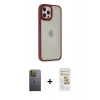 MARSİLYAN™- iPhone 12 Pro Max Kılıf Eksen Doku Prime - Siyah Mat Seramik Nano Ekran Koruyucu + Neon Fosforlu Kamera Lens - YL