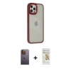 MARSİLYAN™- iPhone 12 Pro Max Kılıf Eksen Doku Prime - Siyah Mat Seramik Nano Ekran Koruyucu + Neon Fosforlu Kamera Lens - SI