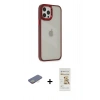 MARSİLYAN™- iPhone 12 Pro Max Kılıf Eksen Doku Prime - Siyah Mat Seramik Nano Ekran Koruyucu + Sarı Renkli Kamera Lens Koruma Cam
