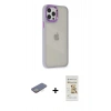 MARSİLYAN™- iPhone 12 Pro Max Kılıf Eksen Doku Prime - Siyah Mat Seramik Nano Ekran Koruyucu + Sarı Renkli Kamera Lens Koruma Cam
