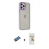 MARSİLYAN™- iPhone 12 Pro Max Kılıf Eksen Doku Prime - Siyah Mat Seramik Nano Ekran Koruyucu + Shine Kamera Lens Koruma Cam - GD