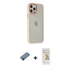 MARSİLYAN™- iPhone 12 Pro Max Kılıf Eksen Doku Prime - Siyah Mat Seramik Nano Ekran Koruyucu + Shine Kamera Lens Koruma Cam - SH