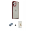 MARSİLYAN™- iPhone 12 Pro Max Kılıf Eksen Doku Prime - Siyah Mat Seramik Nano Ekran Koruyucu + Shine Kamera Lens Koruma Cam - SH