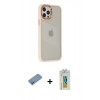 MARSİLYAN™- iPhone 12 Pro Max Kılıf Eksen Doku Prime - Siyah Polymer Nano Ekran Koruyucu + Gümüş Shine Kamera Lens Koruma Cam
