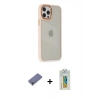 MARSİLYAN™- iPhone 12 Pro Max Kılıf Eksen Doku Prime - Siyah Polymer Nano Ekran Koruyucu + Metal Kamera Lens Koruma Cam - GD