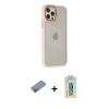 MARSİLYAN™- iPhone 12 Pro Max Kılıf Eksen Doku Prime - Siyah Polymer Nano Ekran Koruyucu + Shine Kamera Lens Koruma Cam - PE
