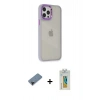 MARSİLYAN™- iPhone 12 Pro Max Kılıf Eksen Doku Prime - Siyah Polymer Nano Ekran Koruyucu + Shine Kamera Lens Koruma Cam - SH