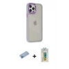 MARSİLYAN™- iPhone 12 Pro Max Kılıf Eksen Doku Prime - Siyah Polymer Nano Ekran Koruyucu + Shine Kamera Lens Koruma Cam - MI