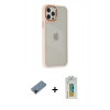 MARSİLYAN™- iPhone 12 Pro Max Kılıf Eksen Doku Prime - Siyah Polymer Nano Ekran Koruyucu + Shine Kamera Lens Koruma Cam - SH