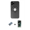MARSİLYAN™- iPhone 12 Pro Max Kılıf Eksen Klasik Prime - Şeffaf 360 Full Body Arka Koruyucu + Shine Kamera Lens Koruma Cam - SH