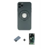 MARSİLYAN™- iPhone 12 Pro Max Kılıf Eksen Klasik Prime - Şeffaf 360 Full Body Arka Koruyucu + Shine Kamera Lens Koruma Cam - SH