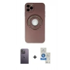 MARSİLYAN™- iPhone 12 Pro Max Kılıf Eksen Klasik Prime - Şeffaf Royal Nano Ekran Koruyucu + Neon Fosforlu Kamera Lens - BZ