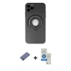 MARSİLYAN™- iPhone 12 Pro Max Kılıf Eksen Klasik Prime - Şeffaf Royal Nano Ekran Koruyucu + Metal Kamera Lens Koruma Cam - GD