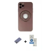 MARSİLYAN™- iPhone 12 Pro Max Kılıf Eksen Klasik Prime - Şeffaf Royal Nano Ekran Koruyucu + Metal Kamera Lens Koruma Cam - GD