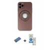 MARSİLYAN™- iPhone 12 Pro Max Kılıf Eksen Klasik Prime - Şeffaf Royal Nano Ekran Koruyucu + Shine Kamera Lens Koruma Cam - GD