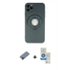MARSİLYAN™- iPhone 12 Pro Max Kılıf Eksen Klasik Prime - Şeffaf Royal Nano Ekran Koruyucu + Metal Kamera Lens Koruma Cam - KI
