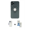 MARSİLYAN™- iPhone 12 Pro Max Kılıf Eksen Klasik Prime - Şeffaf Royal Nano Ekran Koruyucu + Shine Kamera Lens - LT