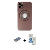 MARSİLYAN™- iPhone 12 Pro Max Kılıf Eksen Klasik Prime - Şeffaf Royal Nano Ekran Koruyucu + Renkli Kamera Lens Koruma Cam - MI