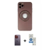 MARSİLYAN™- iPhone 12 Pro Max Kılıf Eksen Klasik Prime - Şeffaf Royal Nano Ekran Koruyucu + Neon Fosforlu Kamera Lens - TU