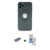 MARSİLYAN™- iPhone 12 Pro Max Kılıf Eksen Klasik Prime - Şeffaf Royal Nano Ekran Koruyucu + Renkli Kamera Lens Koruma Cam - SI