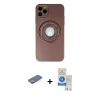 MARSİLYAN™- iPhone 12 Pro Max Kılıf Eksen Klasik Prime - Şeffaf Royal Nano Ekran Koruyucu + Renkli Kamera Lens Koruma Cam - YL