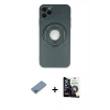 MARSİLYAN™- iPhone 12 Pro Max Kılıf Eksen Klasik Prime - Şeffaf Temperli Cam Ekran Koruyucu + Gökkuşağı Shine Kamera Lens Koruma Cam