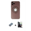 MARSİLYAN™- iPhone 12 Pro Max Kılıf Eksen Klasik Prime - Şeffaf Temperli Cam Ekran Koruyucu + Metal Kamera Lens Koruma Cam - KI