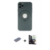 MARSİLYAN™- iPhone 12 Pro Max Kılıf Eksen Klasik Prime - Şeffaf Temperli Cam Ekran Koruyucu + Renkli Kamera Lens Koruma Cam - PE